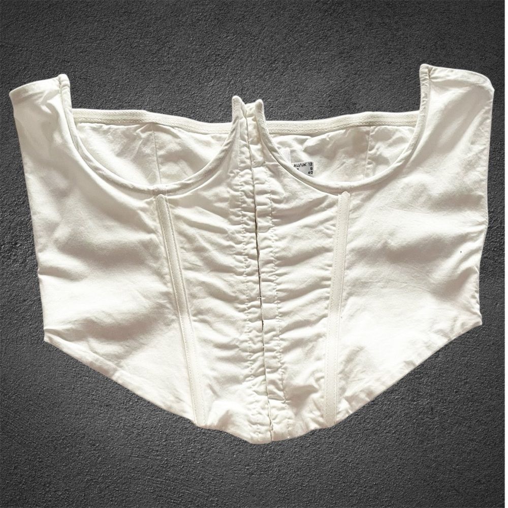 Princess Polly White Hook and Loop Corset Top 8 Festival Girly Feminine Summer